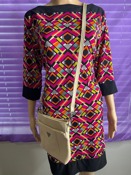 Multi Color Dress with Purse